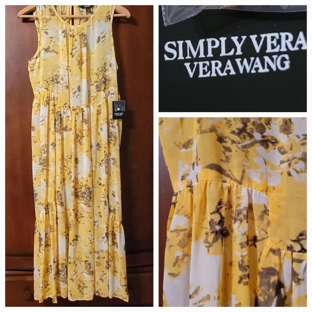 - Simply Vera Wang Spring Summer Sleeveless Midi Dress Flowy Sheer Medium …